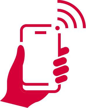 Smartphone in hand icon