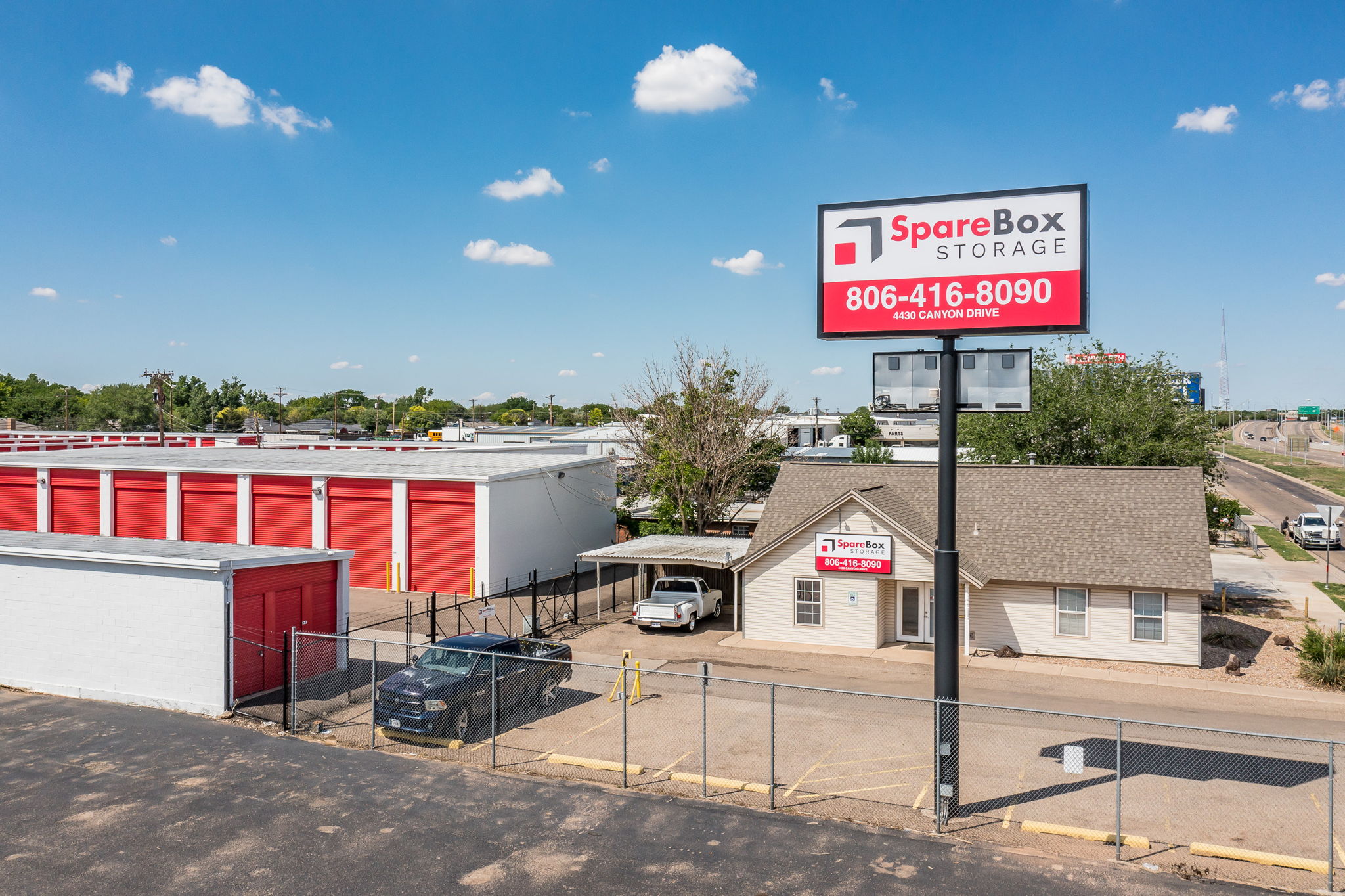 Meet all of your self storage needs in Amarillo, TX at our Canyon Drive location | SpareBox Storage