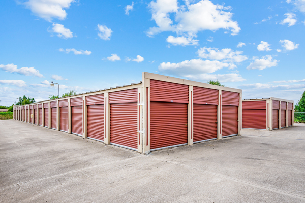 Glamour shot of outdoor self storage units