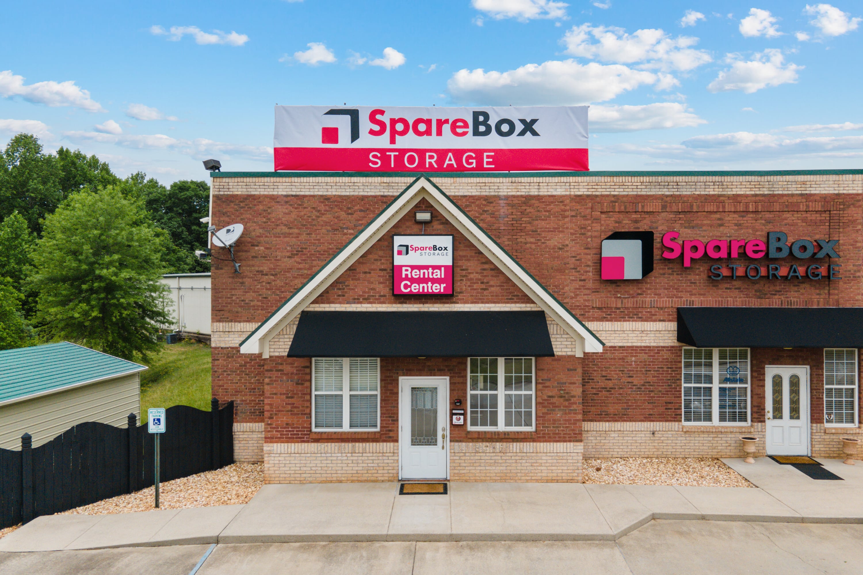 Outside view of SpareBox Storage facility in Cumming