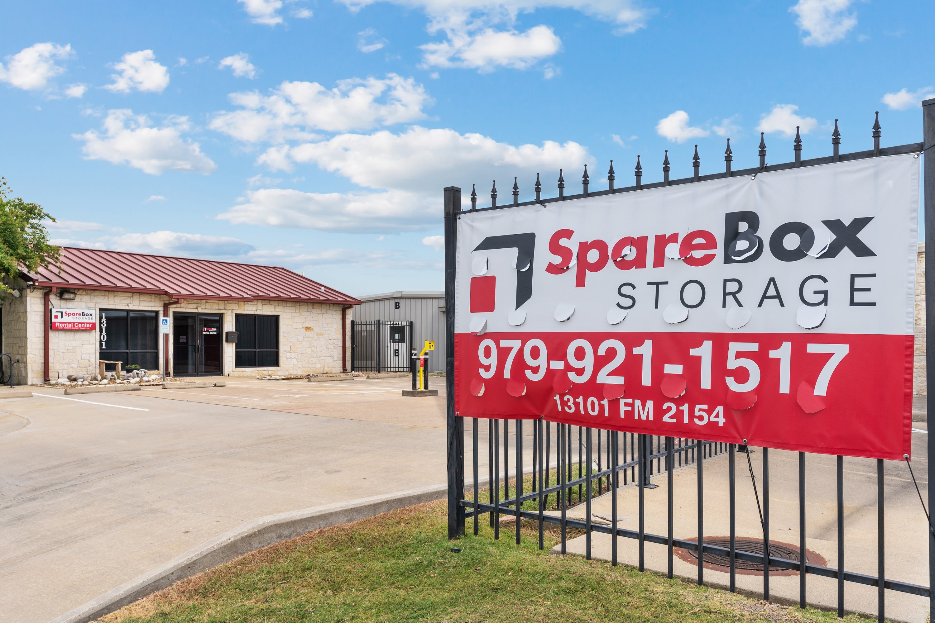 Outside view of SpareBox Storage facility in College Station