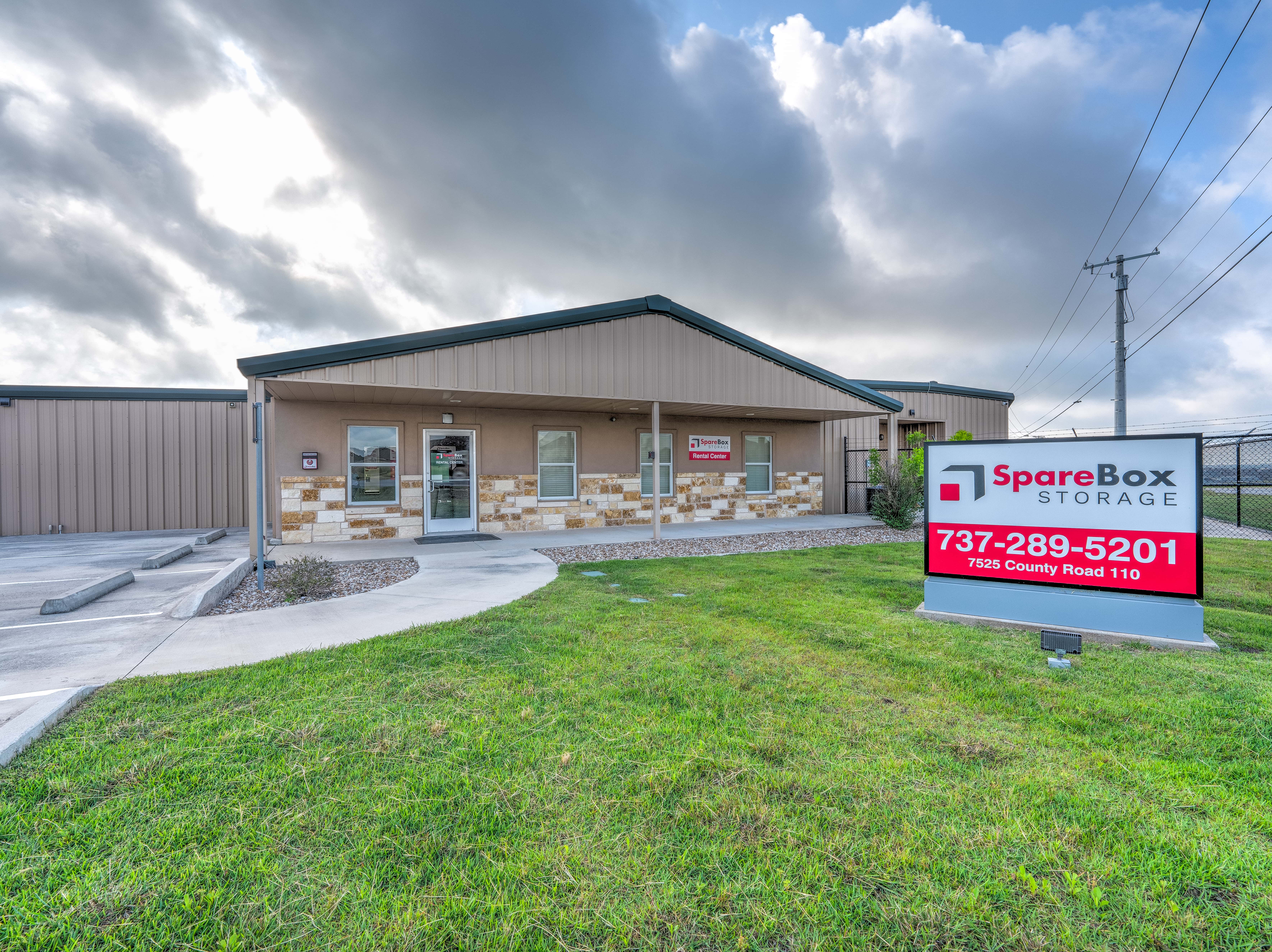 Meet all of your self storage needs in Round Rock, TX at our 7525 County Road 110 location | SpareBox Storage