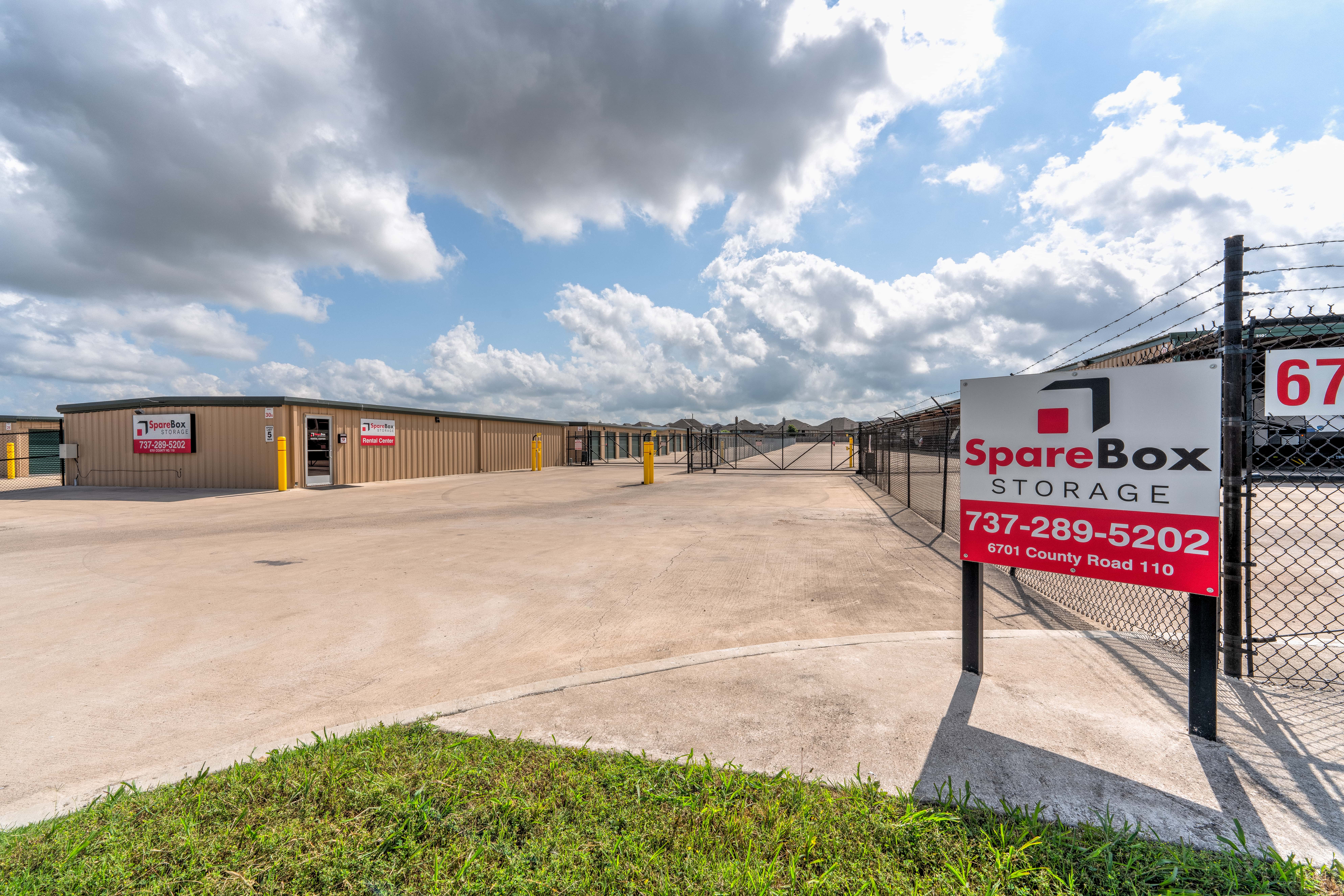 Meet all of your self storage needs in Round Rock, TX at our 6701 County Road 110 location | SpareBox Storage