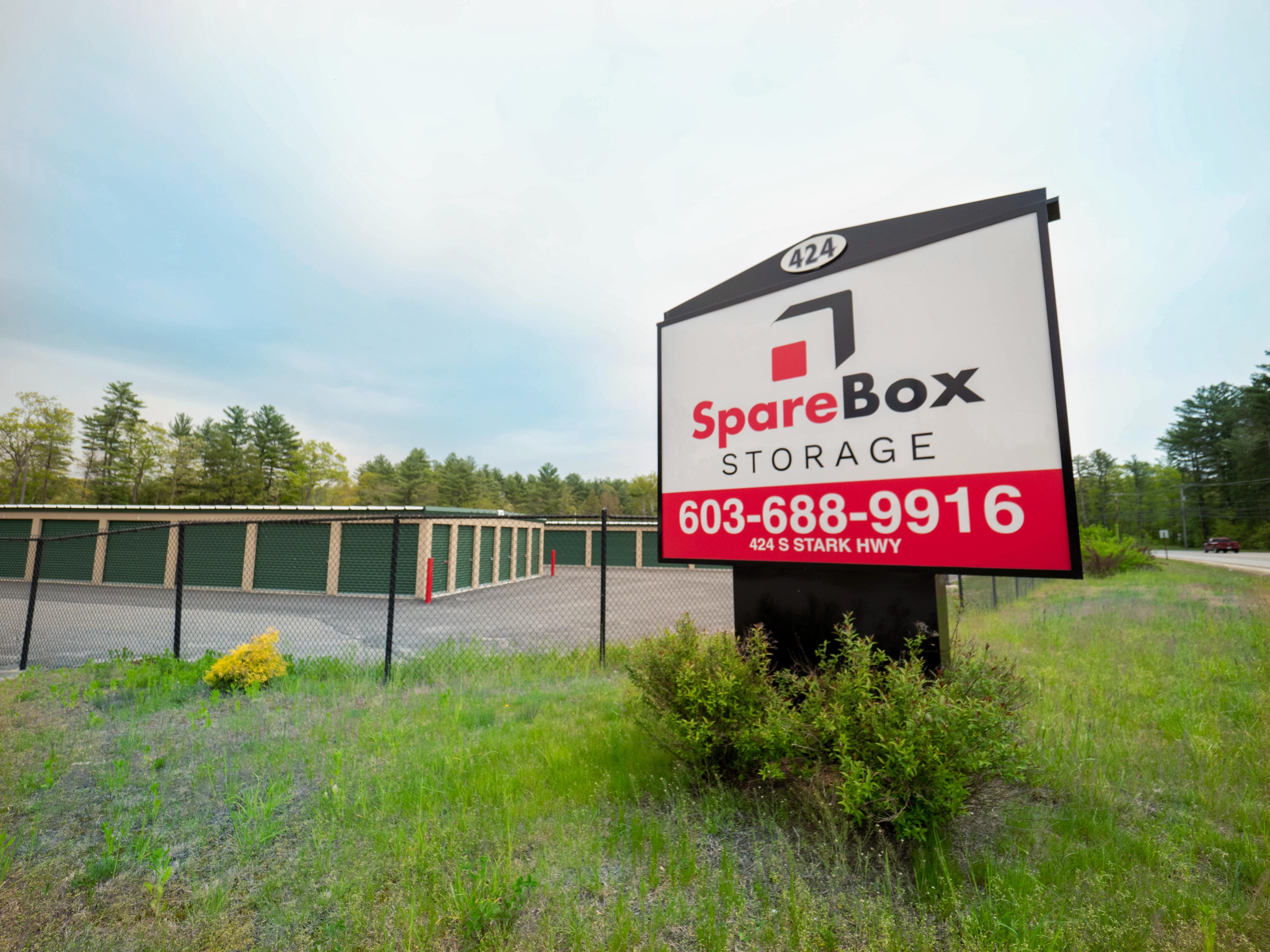 Outside view of SpareBox Storage facility in Weare